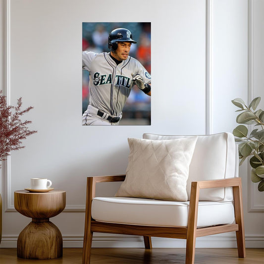 Ichiro Suzuki Seattle Mariners | Running The Bases | Baseball Legend Poster - Sports Poster