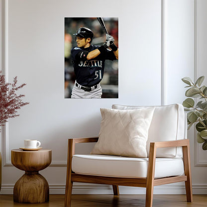 Ichiro Suzuki Seattle Mariners | At Bat Stance | Baseball Legend Poster - Sports Poster