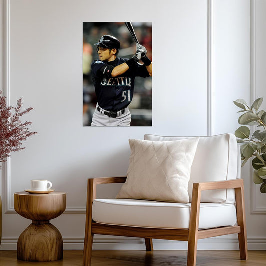 Ichiro Suzuki Seattle Mariners | At Bat Stance | Baseball Legend Poster - Sports Poster