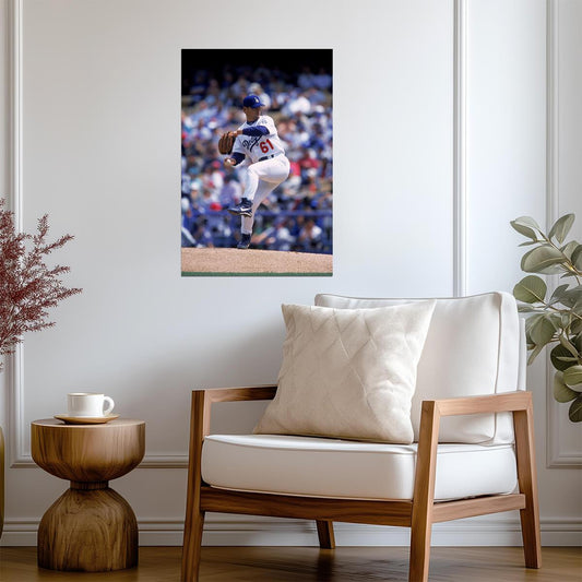 Chan Ho Park Los Angeles Dodgers | Pitching Motion | Vintage Baseball Poster - Sports Poster