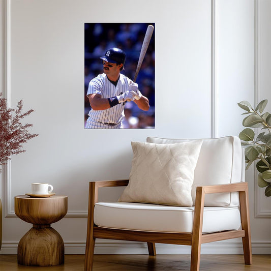 Don Mattingly New York Yankees | At Bat Stance | Vintage Baseball Poster - Sports Poster