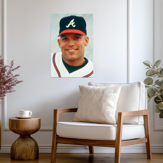 David Justice Atlanta Braves | Player Portrait | Vintage Baseball Poster - Sports Poster
