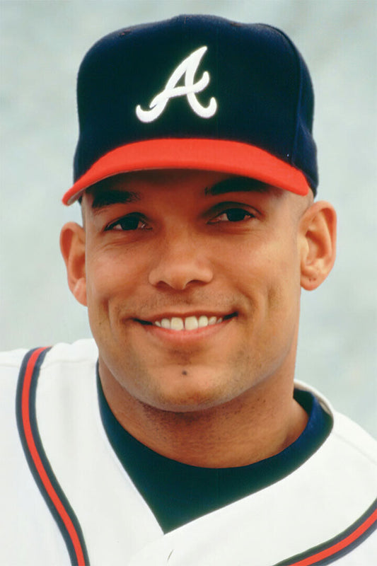 David Justice Atlanta Braves | Player Portrait | Vintage Baseball Poster - Sports Poster