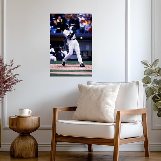 Frank Thomas Chicago White Sox | Hitting Action | Baseball Legend Poster - Sports Poster