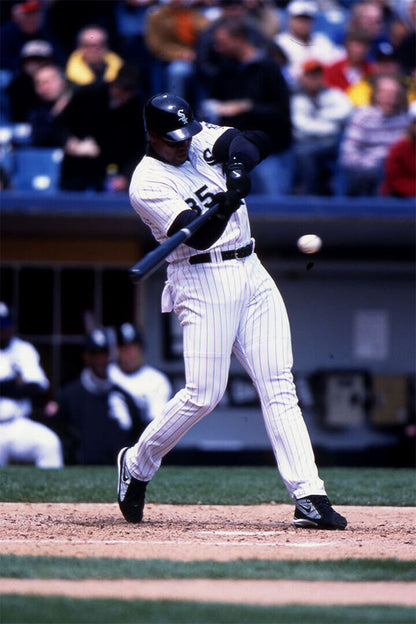 Frank Thomas Chicago White Sox | Hitting Action | Baseball Legend Poster - Sports Poster