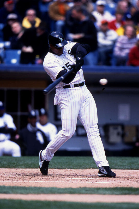 Frank Thomas Chicago White Sox | Hitting Action | Baseball Legend Poster - Sports Poster
