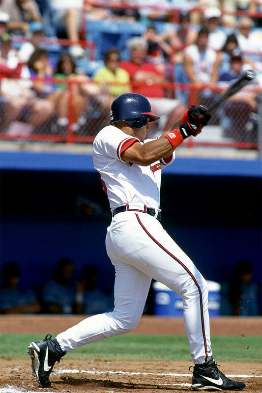 David Justice Atlanta Braves | At Bat Stance | Vintage Baseball Poster - Sports Poster