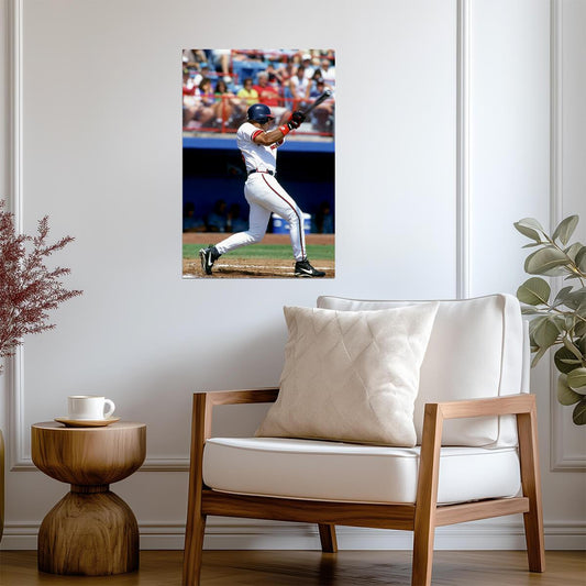 David Justice Atlanta Braves | At Bat Stance | Vintage Baseball Poster - Sports Poster