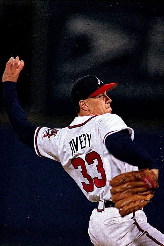 Steve Avery Atlanta Braves | Pitching Motion | Vintage Baseball Poster - Sports Poster
