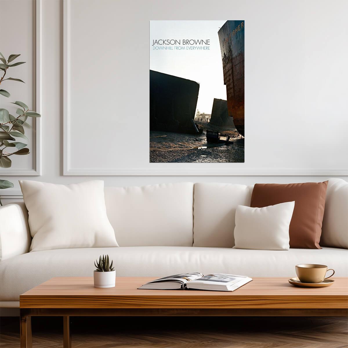Jackson Browne Downhill From Everywhere | Album Cover Poster | Rock Music Wall Art