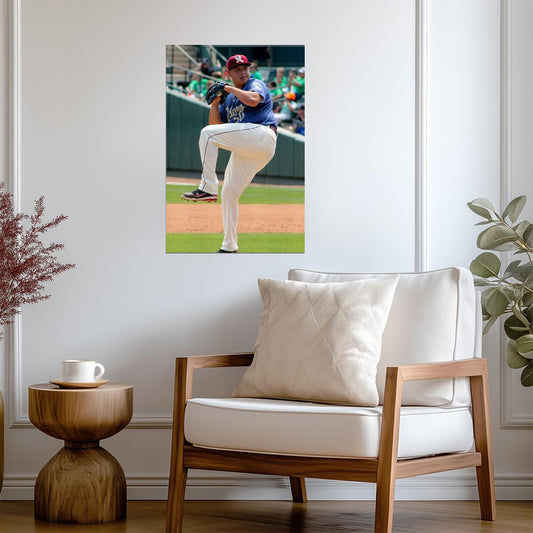 Luis F. Ortiz Texas Rangers | Pitching Stance | Baseball Prospect Poster - Sports Poster
