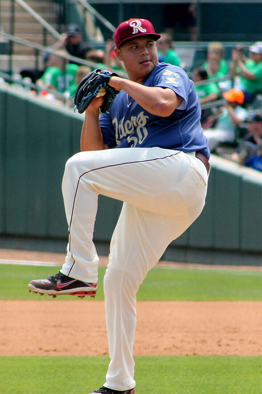 Luis F. Ortiz Texas Rangers | Pitching Stance | Baseball Prospect Poster - Sports Poster