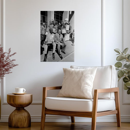 Mantle, Ford & Berra | New York Yankees Legends | Iconic Black and White Group Photo Poster - Vintage & Retro Poster