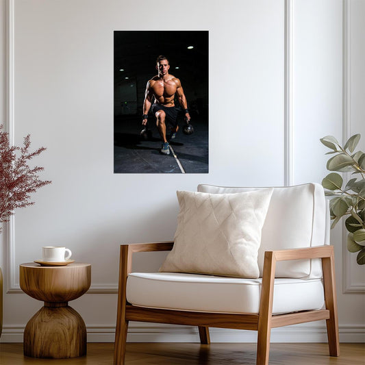 Barbell Squat Workout | Bodybuilding Gym Photography | Fitness Motivation Poster - Sports Poster