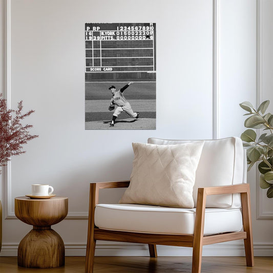 Whitey Ford New York Yankees | 1939 Scoreboard | Vintage Baseball Poster - Sports Poster