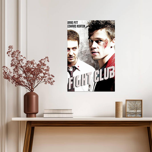 Fight Club | Brad Pitt & Edward Norton Poster | David Fincher Film Art - Movies & TV Poster