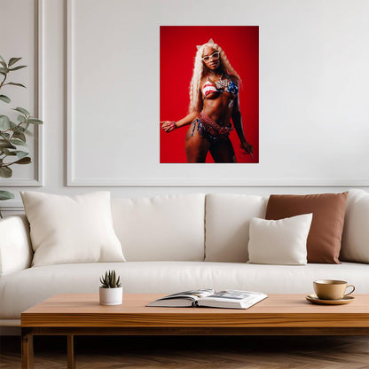 Sexyy Red Hood Hottest Princess | American Flag Bikini Poster | Sexy Hip Hop Album Art - Music Poster