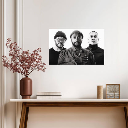Black Eyed Peas | Black and White Music Poster | Pop Rap Group Portrait - Music Poster