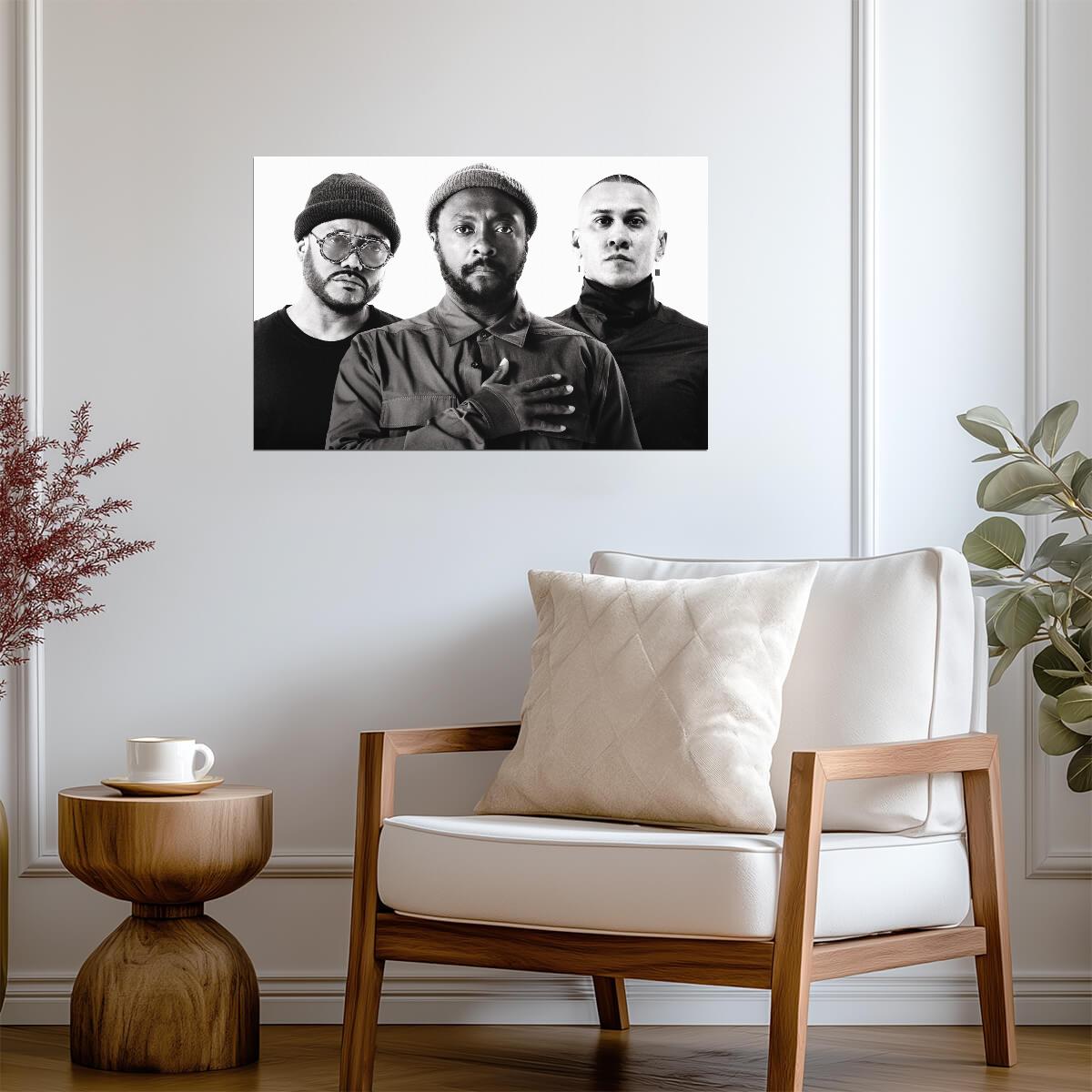 Black Eyed Peas | Black and White Music Poster | Pop Rap Group Portrait - Music Poster