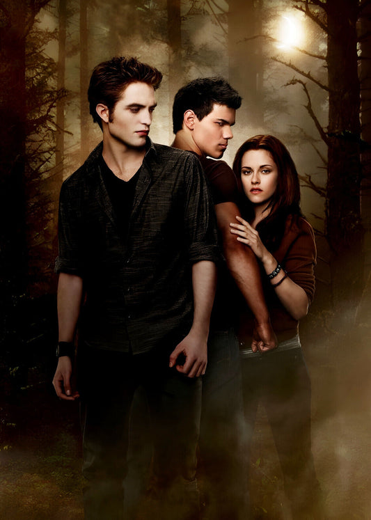 Twilight Saga Edward Bella & Jacob | Movie Poster | Fantasy Romance Film Art - Movies & TV Poster
