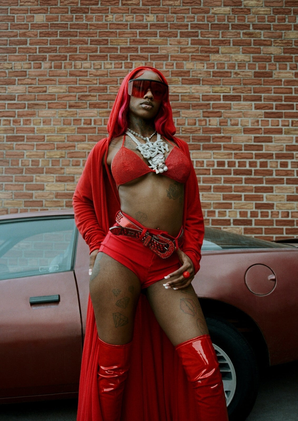 Sexyy Red in Red Outfit | Hip Hop Star Poster | Music Celebrity Wall Art - Music Poster