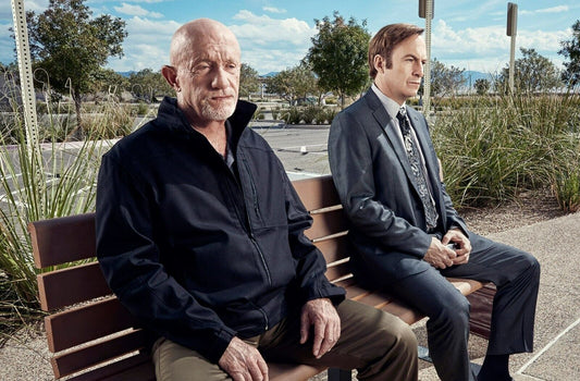 Better Call Saul Mike & Jimmy on Bench | TV Show Poster | Cinematic Wall Art - Movies & TV Poster