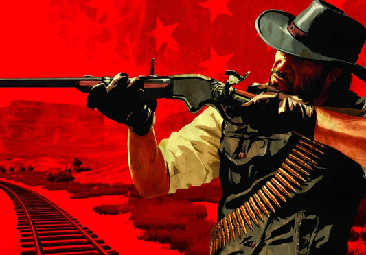 Red Dead Redemption John Marston Aiming Rifle | Western Game Poster | Vintage Gaming Art - Video Games Poster