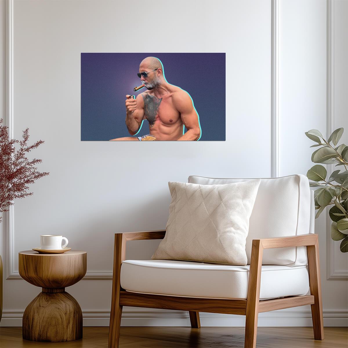 Andrew Tate Smoking Cigar | Celebrity Photo Poster | Pop Culture Wall Art - Celebrities Poster