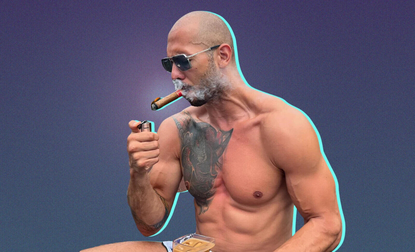 Andrew Tate Smoking Cigar | Celebrity Photo Poster | Pop Culture Wall Art - Celebrities Poster