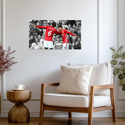 Paul Pogba and Jesse Lingard Manchester United | Soccer Poster | Red Devils Fan Gift - Sports Poster