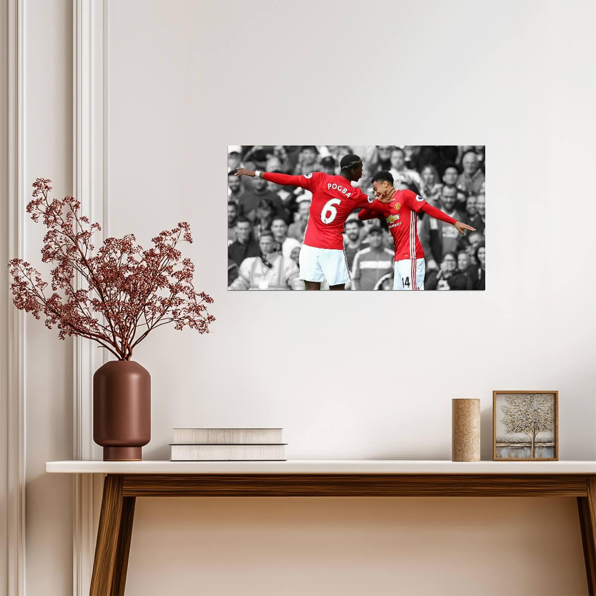 Paul Pogba and Jesse Lingard Manchester United | Soccer Poster | Red Devils Fan Gift - Sports Poster