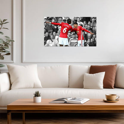 Paul Pogba and Jesse Lingard Manchester United | Soccer Poster | Red Devils Fan Gift - Sports Poster