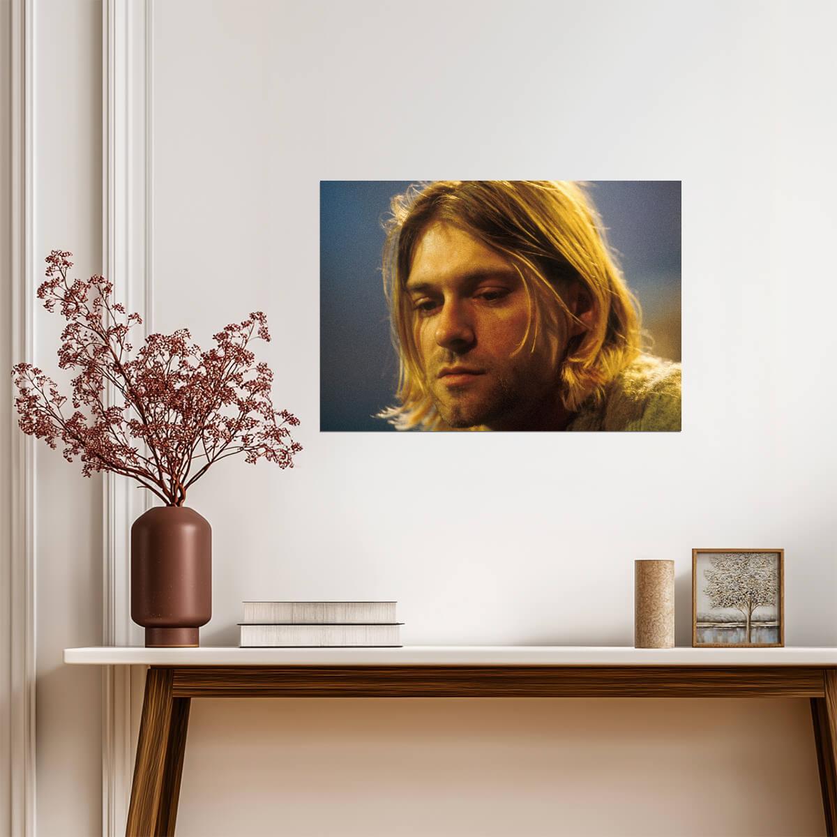 Kurt Cobain Portrait Poster | 90s Rock Legend | Vintage Music Wall Art - Music Poster