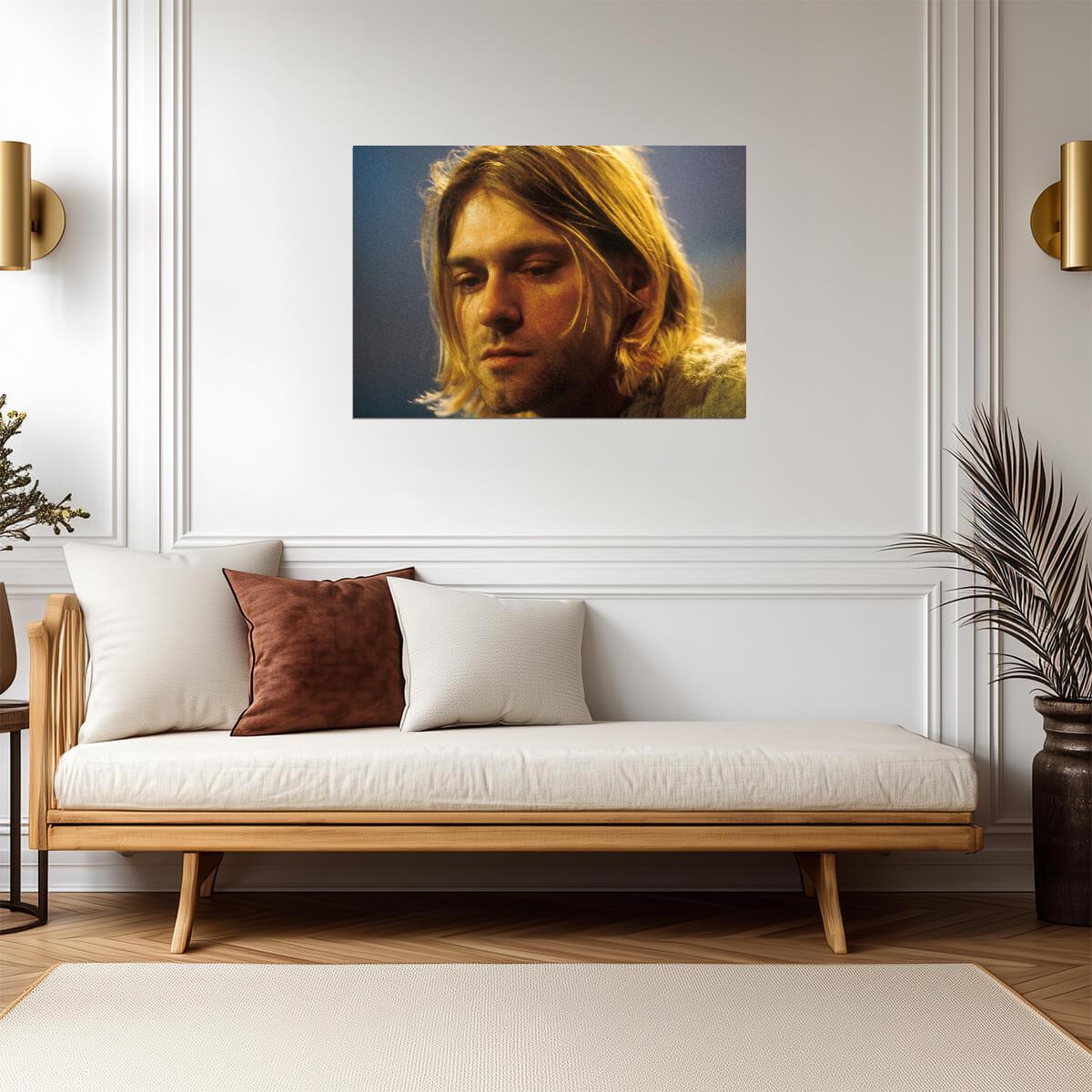 Kurt Cobain Portrait Poster | 90s Rock Legend | Vintage Music Wall Art - Music Poster