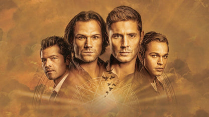 Supernatural Sam Dean Castiel & Jack | Fantasy TV Show Poster | Winchester Brothers Art - Movies & TV Poster