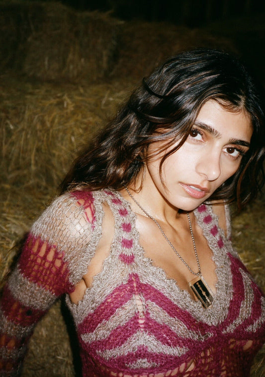 Mia Khalifa Rustic Photoshoot | Modern Celebrity Poster | Intimate Portrait Art - Celebrities Poster