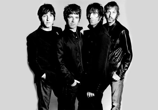 Oasis Black and White Band Photo | 90s Britpop Poster | Vintage Rock Music Art - Music Poster