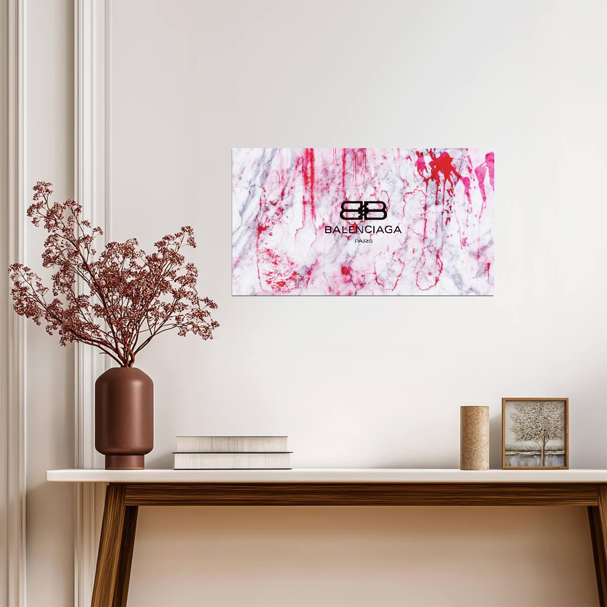 Balenciaga Logo Splatter Art | Modern Fashion Poster | Abstract Brand Wall Art - Graphic & Art Poster