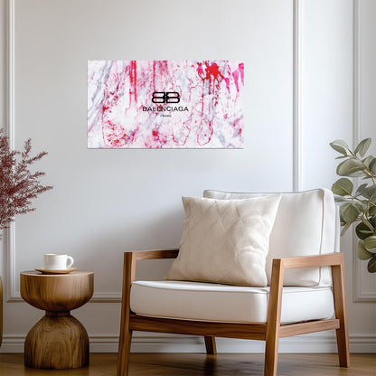 Balenciaga Logo Splatter Art | Modern Fashion Poster | Abstract Brand Wall Art - Graphic & Art Poster