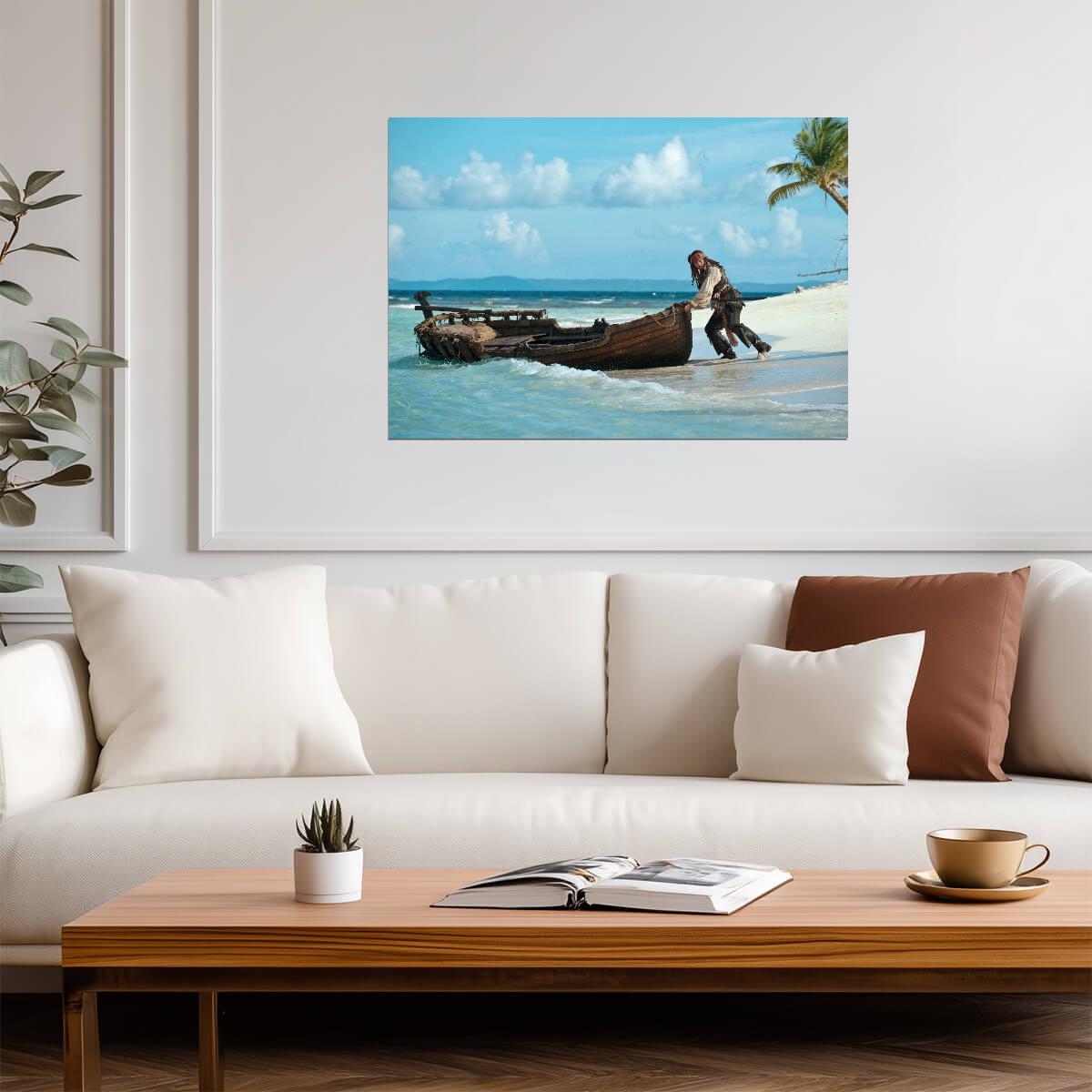 Pirates of the Caribbean Captain Jack Sparrow | Movie Scene Poster | Adventure Film Wall Art - Movies & TV Poster