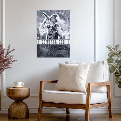 Central Cee Bulls 23 Jersey | Black and White Poster | UK Rap Music Art - Music Poster