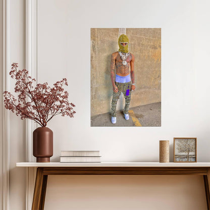 Nle Choppa in Balaclava | Hip Hop Poster | US Rapper Wall Art - Music Poster