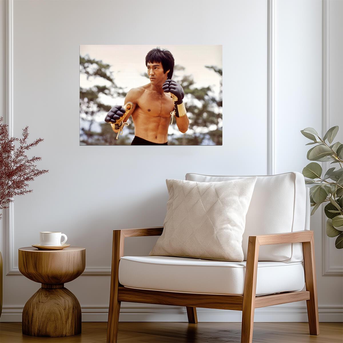 Bruce Lee with Gloves | Martial Arts Movie Poster | Kung Fu Legend Art - Celebrities Poster