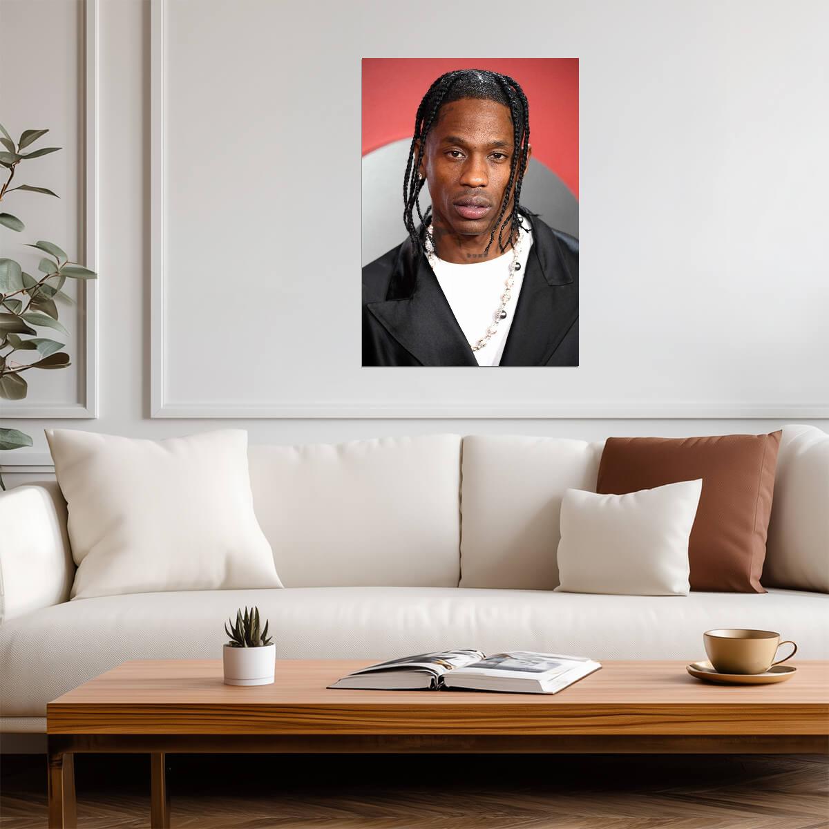 Travis Scott Red Carpet Portrait | Hip Hop Music Poster | Modern Rap Artist Wall Art - Music Poster