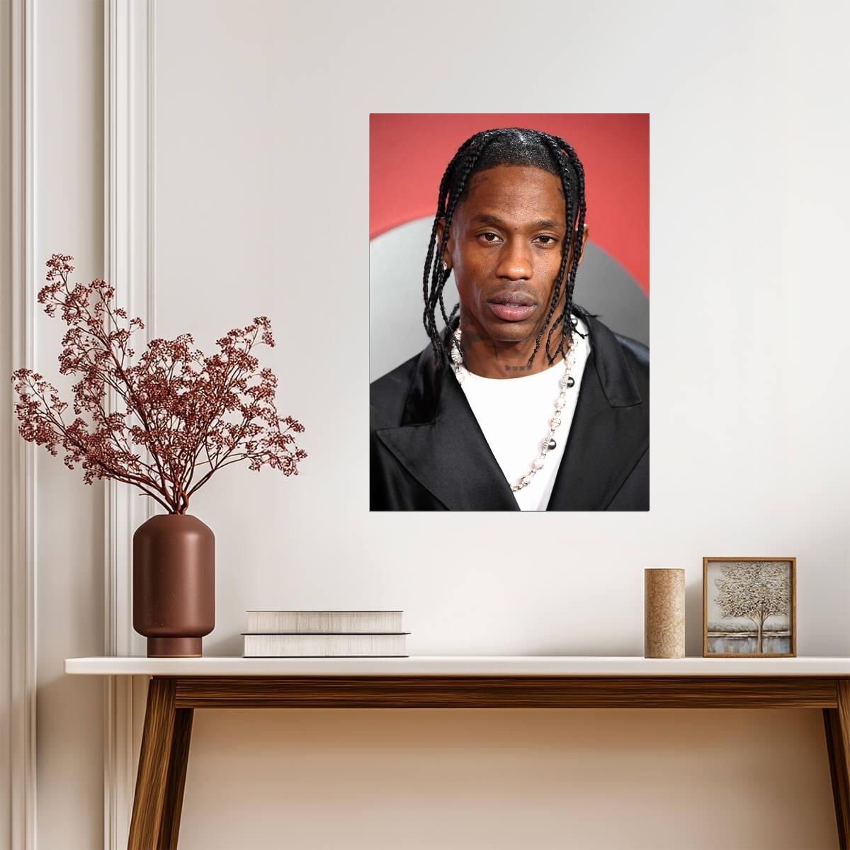Travis Scott Red Carpet Portrait | Hip Hop Music Poster | Modern Rap Artist Wall Art - Music Poster