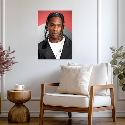 Travis Scott Red Carpet Portrait | Hip Hop Music Poster | Modern Rap Artist Wall Art - Music Poster
