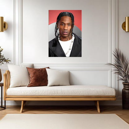 Travis Scott Red Carpet Portrait | Hip Hop Music Poster | Modern Rap Artist Wall Art - Music Poster