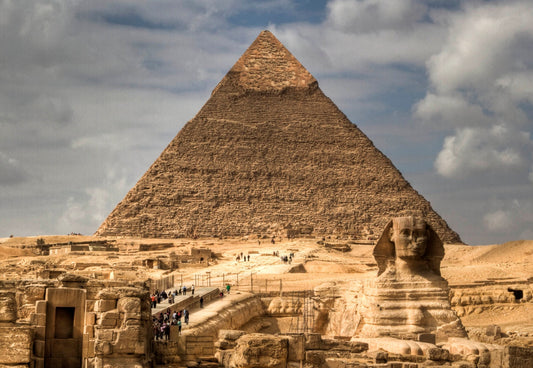 Great Pyramid of Giza and Sphinx | Egypt Travel Poster | Ancient Wonders Wall Art - Photography Poster