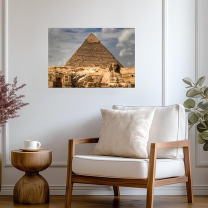 Great Pyramid of Giza and Sphinx | Egypt Travel Poster | Ancient Wonders Wall Art - Photography Poster
