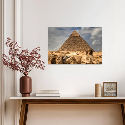 Great Pyramid of Giza and Sphinx | Egypt Travel Poster | Ancient Wonders Wall Art - Photography Poster